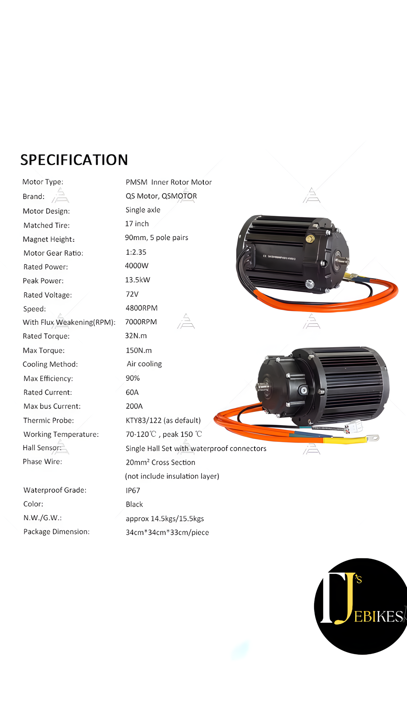 qs motor 138 4000w v3 7500w max continuous mid drive motor votol em200-2sp contoller DKD display kit