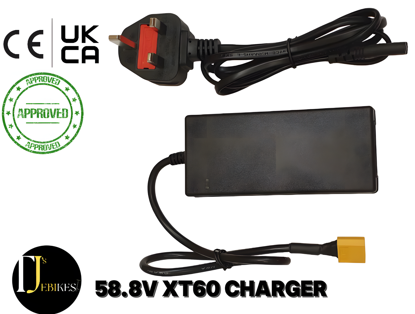 XT60 58.8V 2A Lithium Battery Charger for 14S 52V eBike eScooter