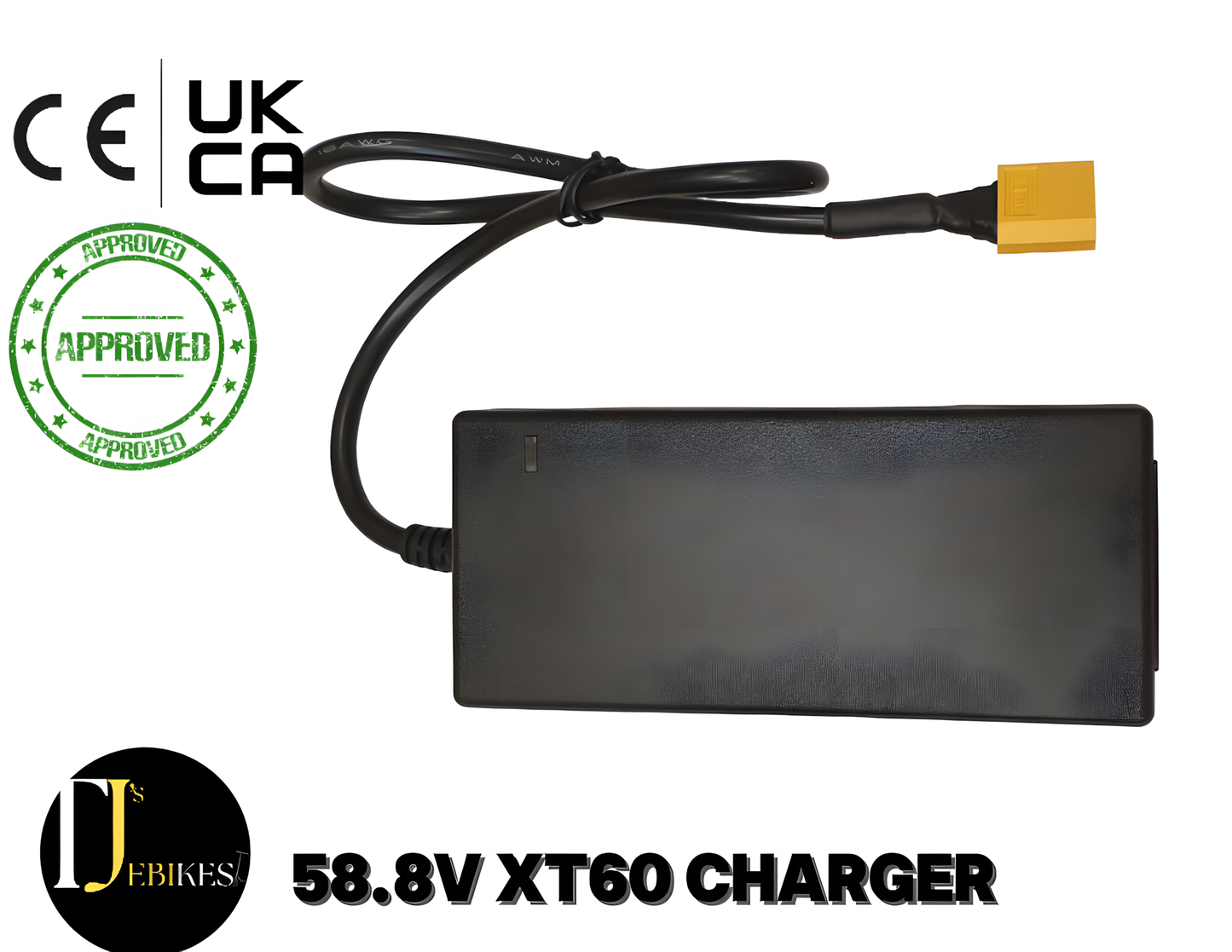 XT60 58.8V 2A Lithium Battery Charger for 14S 52V eBike eScooter