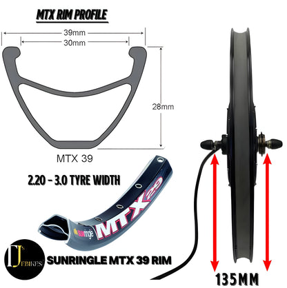 3000W EBike Conversion Kit 80A SABVOTON Controller 48V 52v 60v 72v high toque electric bike MTX conversion kit MTX39 Rim 26” 27.5” 29” sizes