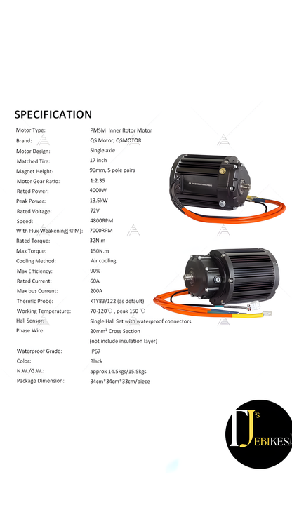 qs motor 138 4000w v3 7500w max continuous mid drive motor votol em200-2sp contoller DKD display kit