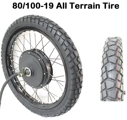 QS205 5000W Hub Motor 19" Electric Motorcycle Rear Wheel Ebike Rear Wheel Conversion Kits 155mm