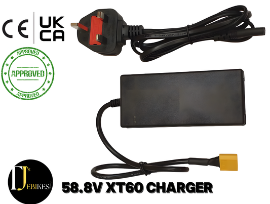 XT60 58.8V 2A Lithium Battery Charger for 14S 52V eBike eScooter