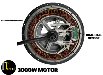 3000w 52V 60V 72V 60A REAR WHEEL 750C DISPLAY E-BIKE CONVERSION  KIT HIGH TORQUE MOTOR